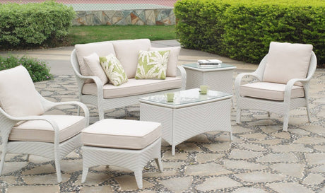 Bahia All Weather Patio Furniture Ottoman Model 78306 by South Sea Rattan
