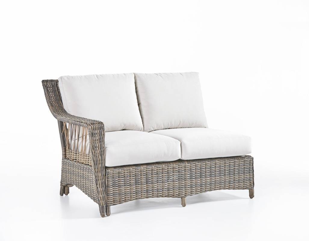 Saint John Outdoor One Arm Loveseat Left-Side Facing by South Sea Rattan Model 78562