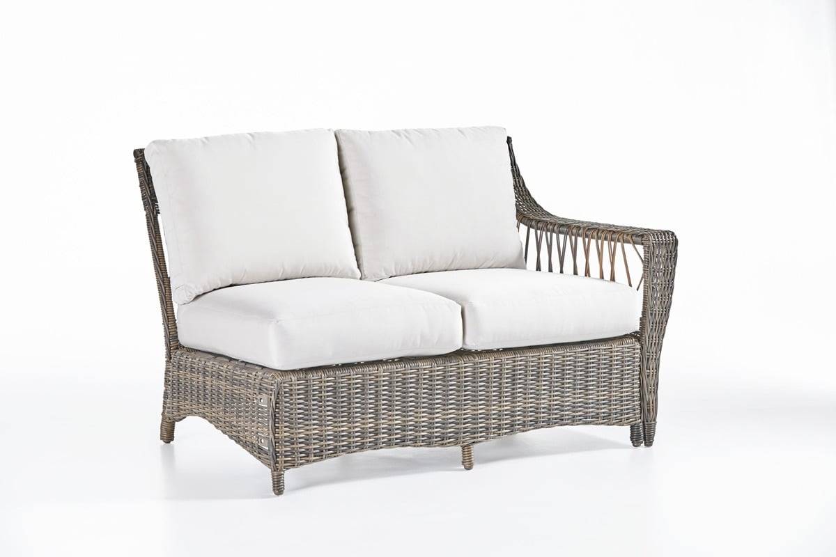 Saint John Outdoor One Arm Loveseat Right-Side Facing by South Sea Rattan Model 78572