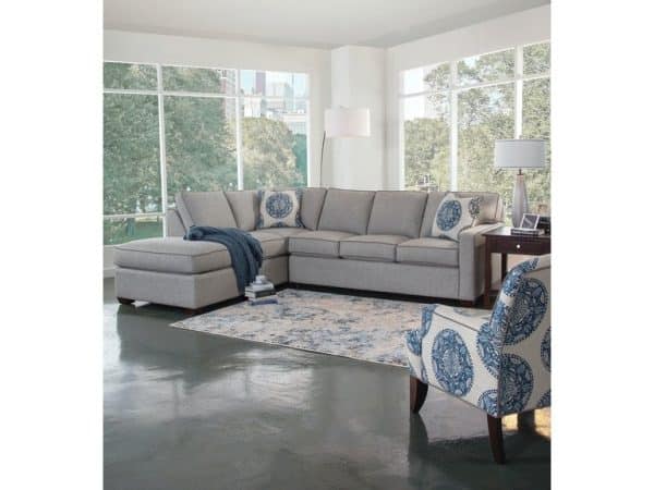 Gramercy Park Indoor Two-Piece Bumper Sectional by Braxton Culler Made in the USA Model 787-2PC-SEC2