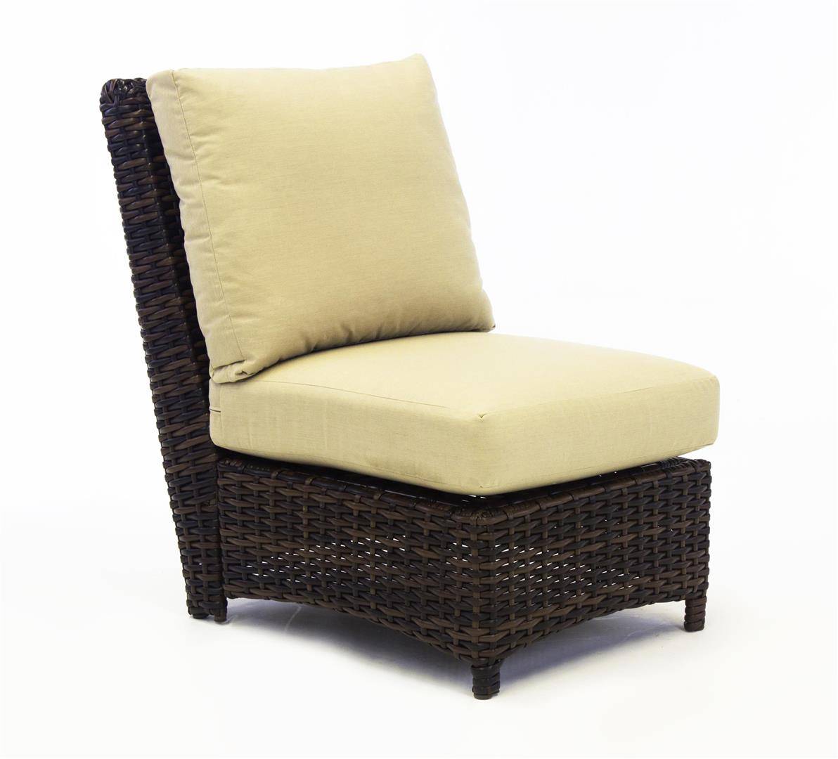 Saint Tropez All Weather Patio Sectional Armless Chair Model 79352 By South Sea Rattan