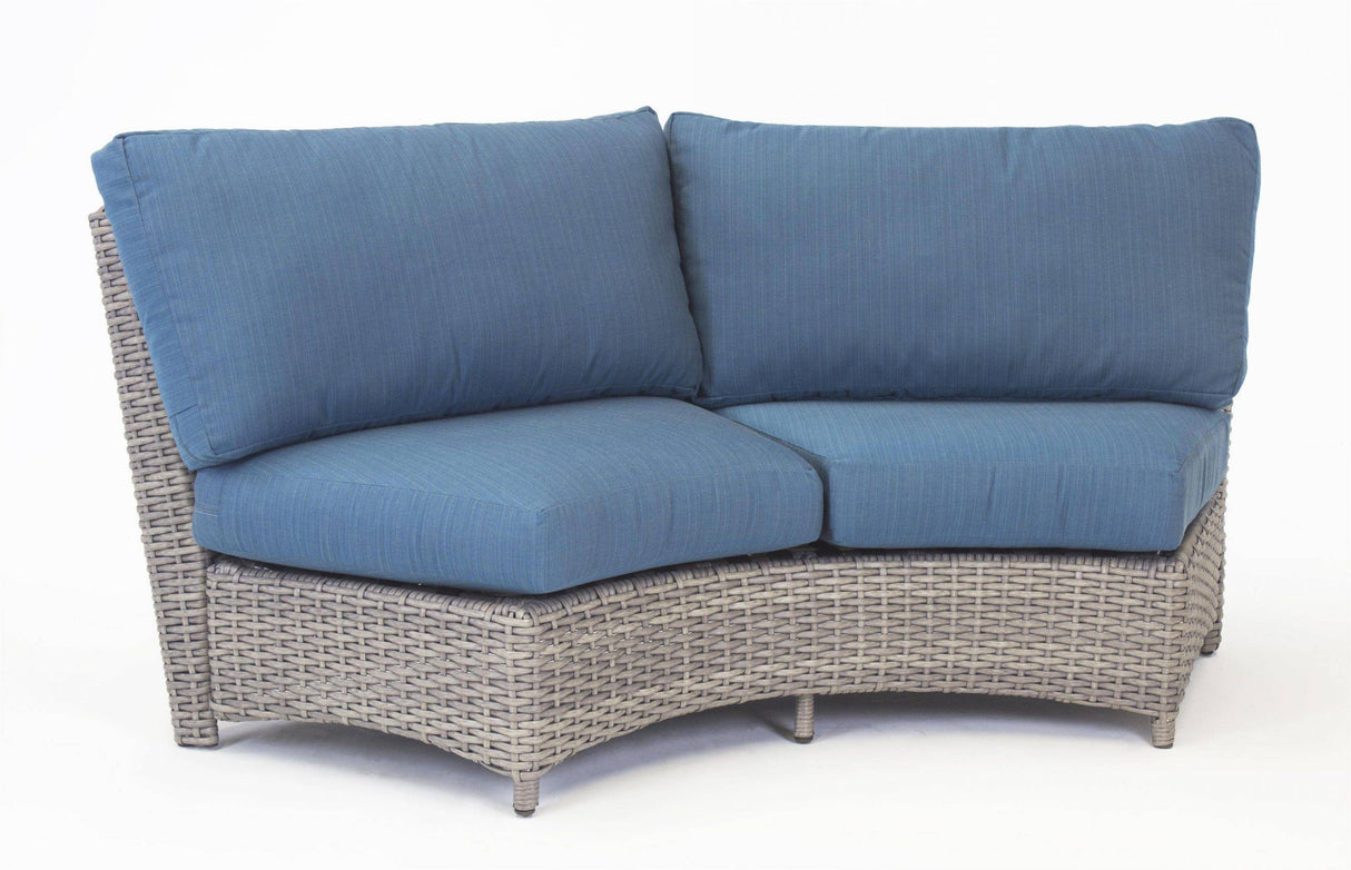 Saint Tropez All Weather Patio Curved Loveseat Model 79354 By South Sea Rattan
