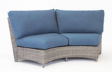 Saint Tropez All Weather Patio Curved Loveseat Model 79354 By South Sea Rattan