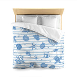 Coastal Sea Life Microfiber Duvet Cover
