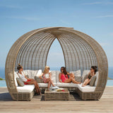 Sparta Outdoor Daybed with Sunbrella Cushion Model 84871-KMNP-CUSH by Skyline Design
