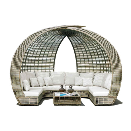 Sparta Outdoor Daybed with Sunbrella Cushion Model 84871-KMNP-CUSH by Skyline Design