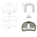 Sparta Outdoor Daybed with Sunbrella Cushion Model 84871-KMNP-CUSH by Skyline Design