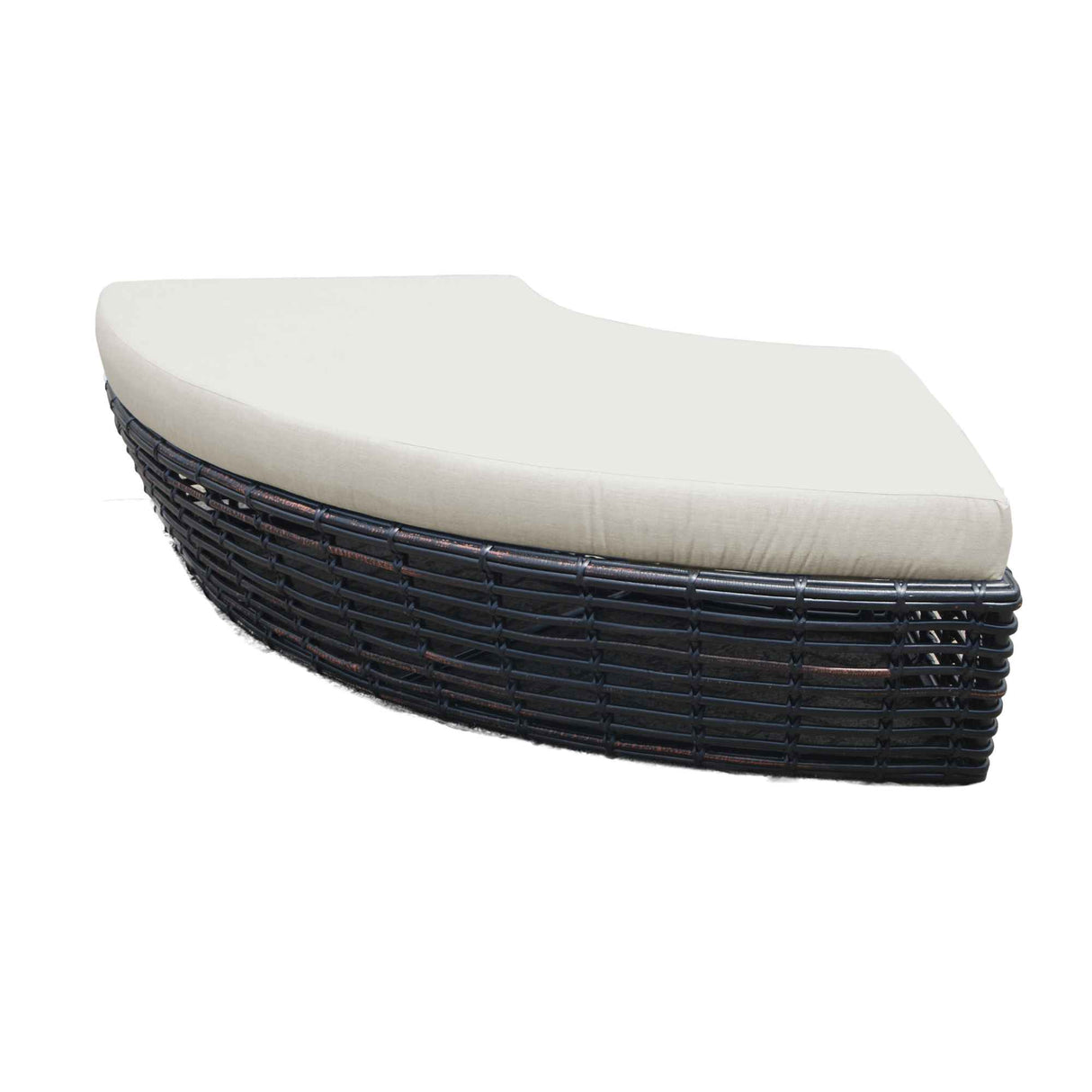 Halo Outdoor Bench with Sunbrella Cushions Model 84887-BMNP-CUSH by Skyline Design