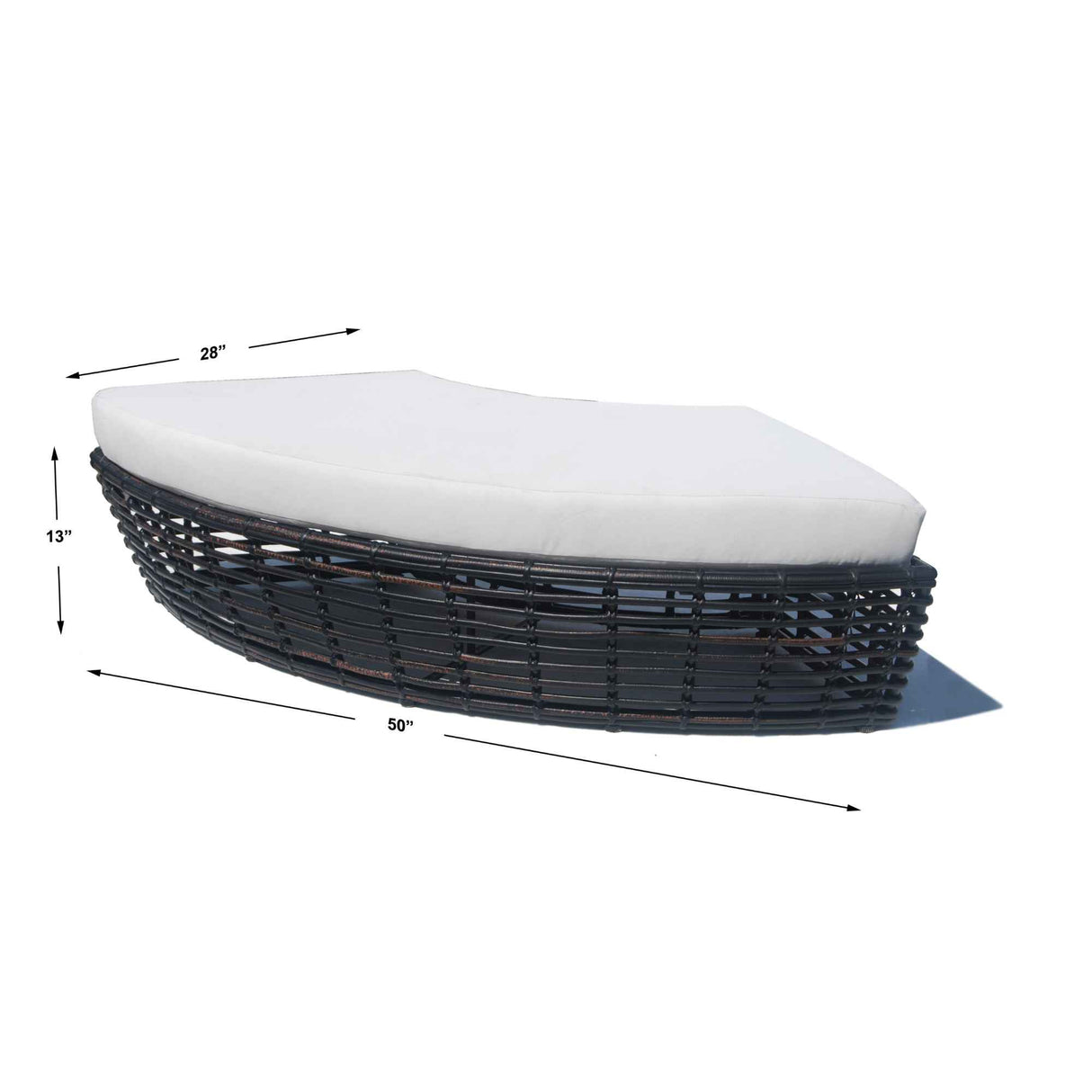 Halo Outdoor Bench with Sunbrella Cushions Model 84887-BMNP-CUSH by Skyline Design