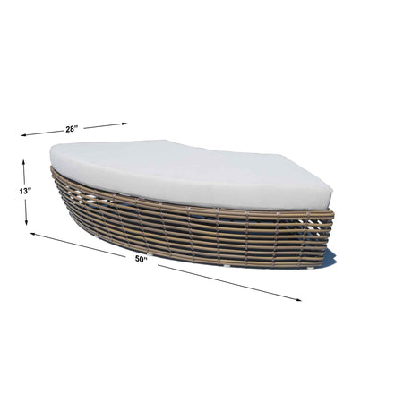 Halo Outdoor Daybed with Sunbrella Cushions Model 84886-KMNP-5PC-CUSH by Skyline Design