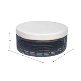 Halo Outdoor Ottoman with Sunbrella Cushions Model 84889-BMNP-CUSH by Skyline Design