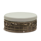 Halo Outdoor Ottoman with Sunbrella Cushions Model 84889-KMNP-CUSH by Skyline Design