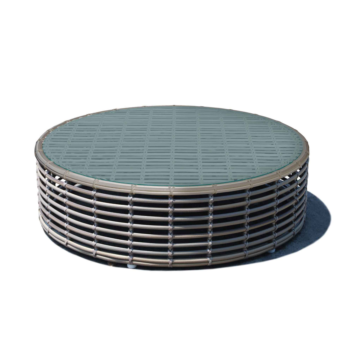 Halo Outdoor Coffee Table with Glass Model 84889-KMNP-GL by Skyline Design
