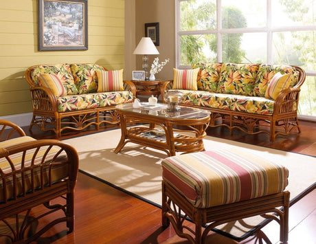 Palm Harbor Rattan Walnut Stain Coffee Table Model 8644 from South Sea Rattan
