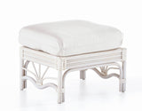 Palm Harbor White Rattan Ottoman Model 8606 from South Sea Rattan