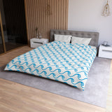 White Waves Microfiber Duvet Cover