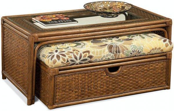 Grand Water Point Indoor Cocktail Table with Storage Bench by Braxton Culler Made in the USA Model 946-172