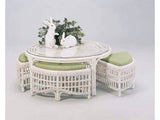 Raffles Indoor Round Cocktail Table with Four Benches by Braxton Culler Made in the USA Model 955-055