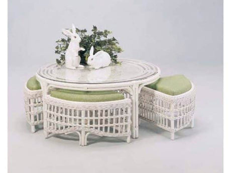 Raffles Indoor Round Cocktail Table with Four Benches by Braxton Culler Made in the USA Model 955-055