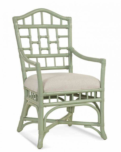 Chippendale Rattan Wicker 8 Pc Rectangle Dining Set with 60 Inch Glass Top Model 970-RECTSET by Braxton Culler