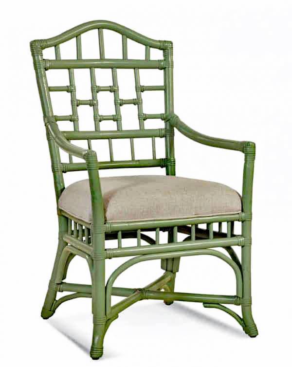 Chippendale Rattan Wicker 6 Pc Dining Set w/ 48 Inch Glass Top by Braxton Culler