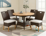 Bahama Outdoor or Indoor Wicker and Teakwood 5 Pc Dining Set 9835-DINSET by Beachcraft Furniture