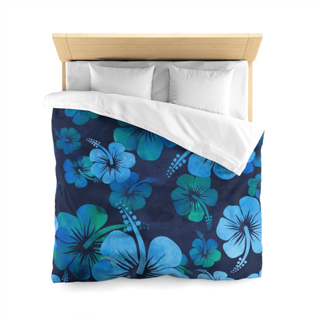Blue Flower Microfiber Duvet Cover