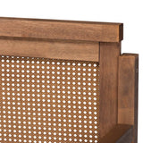 Toveli Vintage French Inspired Ash Wanut Finished Wood and Synthetic Rattan Daybed with Trundle