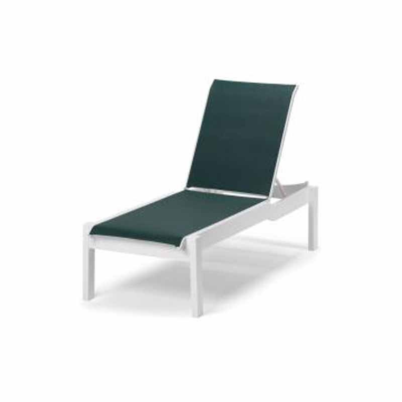 Leeward Outdoor MGP Sling Lay-flat Stacking Armless Long Frame Chaise with Wheels by Telescope Casual Model 991-9L20
