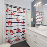 Crab Stripe Shower Curtain