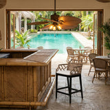 Abela Wicker and Wood Barstool by Wicker Fair