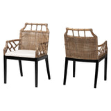 Abela Wicker and Wood (Set of 2) Dining Chairs by Wicker Fair