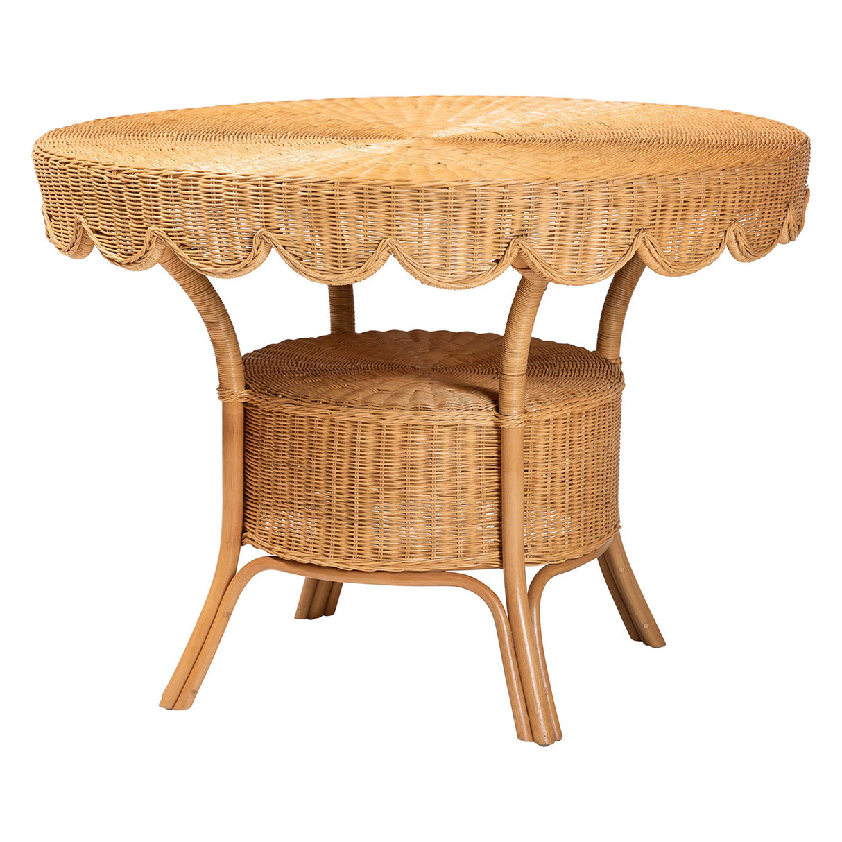 Wicker Fair Rattan Beautiful Adena 42 Inch Round Dining Table