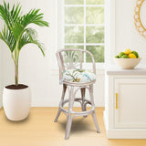 Aloha Rattan Swivel Barstool and Counterstool by Alexander and Sheriden with Cushions Made in USA
