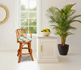 Aloha Rattan Swivel Barstool and Counterstool by Alexander and Sheriden with Cushions Made in USA
