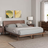 Alyssa Japandi Walnut Brown Wood Queen or King Size Platform Bed