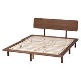 Alyssa Japandi Walnut Brown Wood Queen or King Size Platform Bed