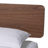 Alyssa Japandi Walnut Brown Wood Queen or King Size Platform Bed