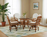 Antigua Dining Set with 4 Swivel-Tilt Caster Chairs 3123-SET by South Sea Rattan