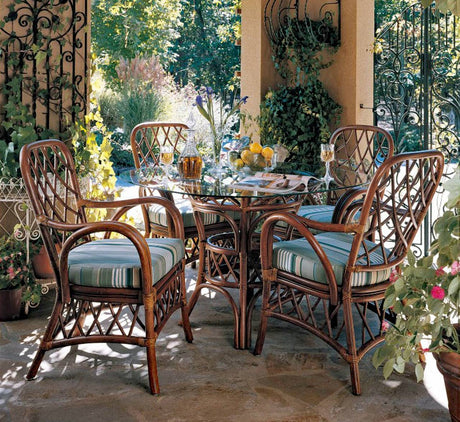 Antigua Dining Arm Chairs 3121 by South Sea Rattan with Cushions Made in USA