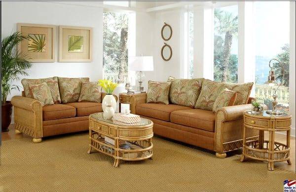 Aruba Rattan and Wicker End Table by Stanley Chair Model E-29