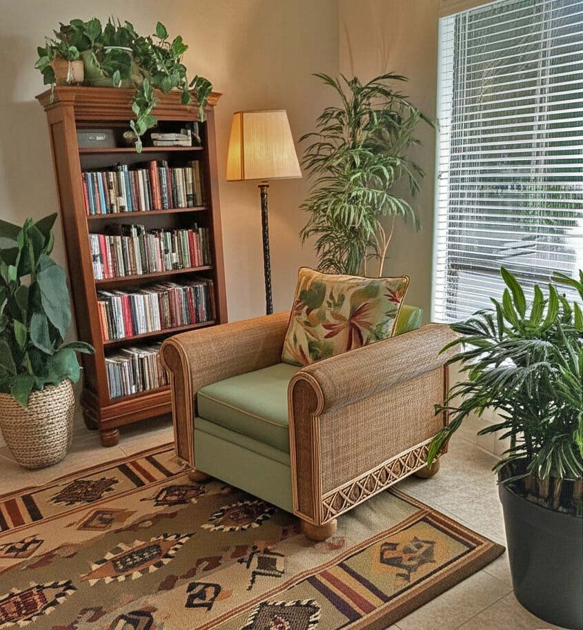 Aruba Rattan and Wicker Lounge Chair by Stanley Chair Model 529