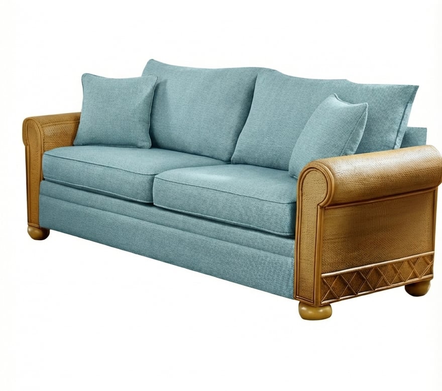 Aruba Rattan and Wicker Sofa by Stanley Chair Model 229