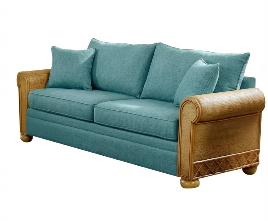 Aruba Rattan and Wicker Sofa by Stanley Chair Model 229