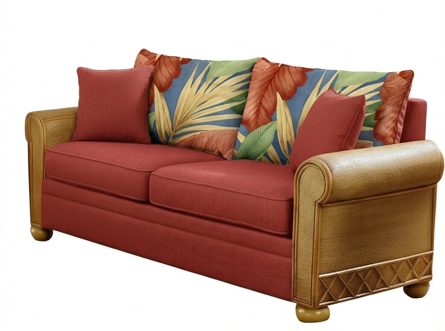 Aruba Rattan and Wicker Sofa by Stanley Chair Model 229