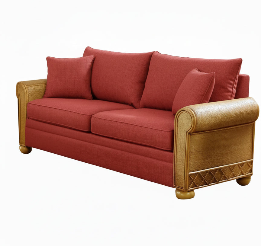 Aruba Rattan and Wicker Sofa by Stanley Chair Model 229
