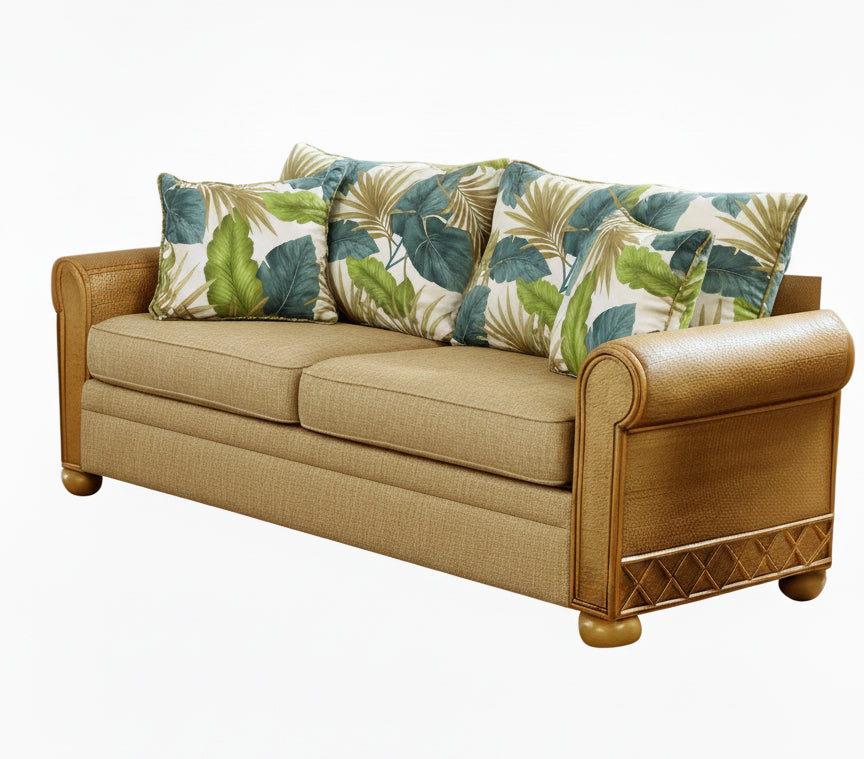 Aruba Rattan and Wicker Sofa by Stanley Chair Model 229