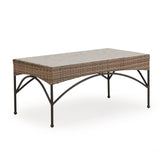 Alamo Outdoor Rectangle Wicker Cocktail Table with Stone Top Model 62182440CTST