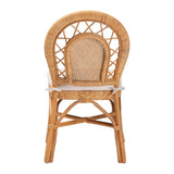 Gili Natural Rattan Dining Chair with Curved Backrest and Removable Cushion by Wicker Fair