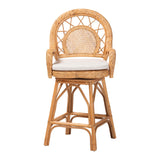 Sabang Natural Rattan Counter Stool with Cushion by Wicker Fair